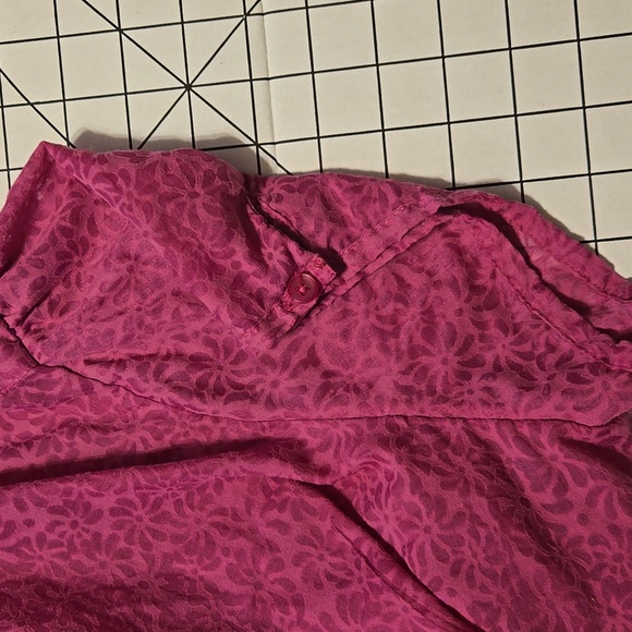 Pink Short Sleeve Button-Up Twinser Blouse 2x: 2XA - Picture 11 of 12